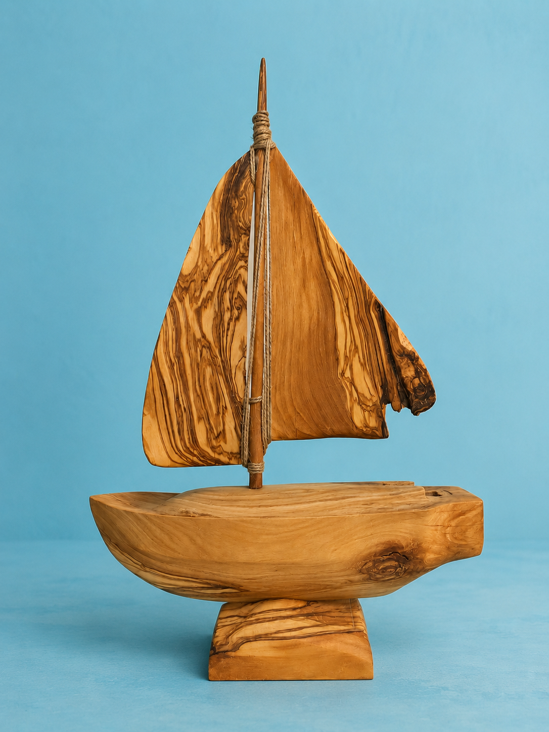 Barca a Vela  in Legno di Olivo